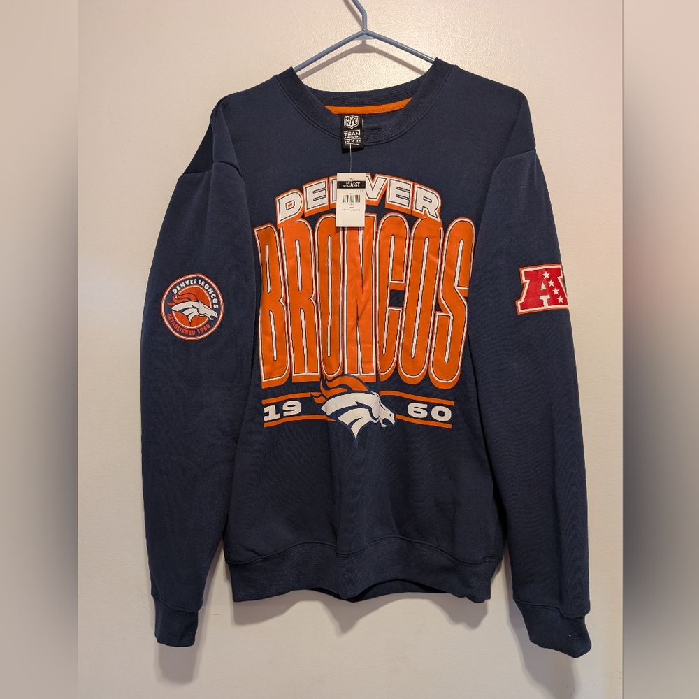 NFL Blue Crewneck Sweater with Classic Design Adult Size MM Brand New With Tag